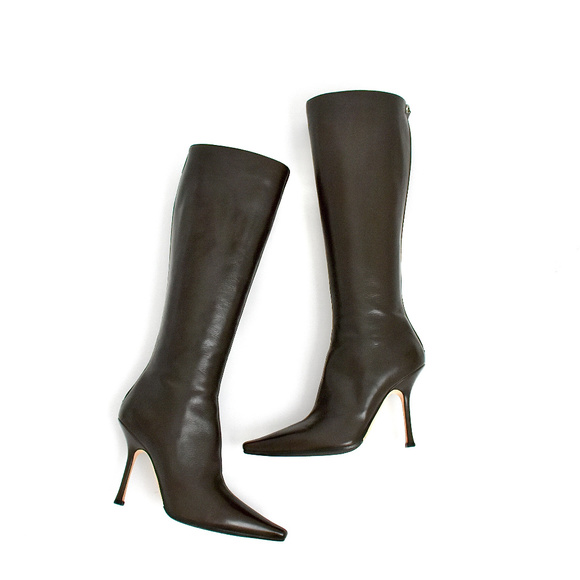 Jimmy Choo London Brown Knee High Zip Boots - Picture 3 of 8